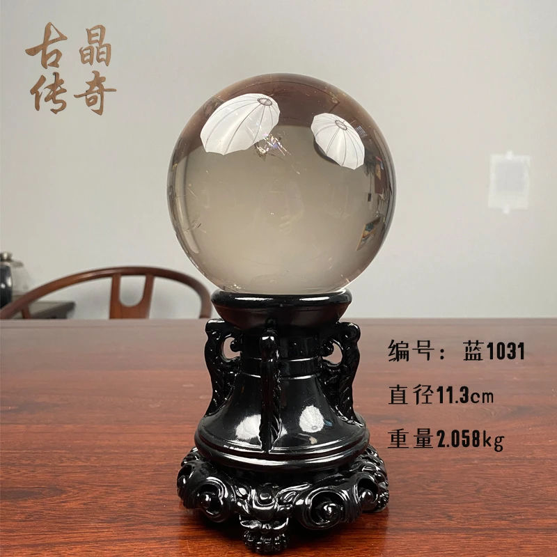 天然白水晶球（蓝1031）客厅卧室风水摆件100天然真品旗舰店