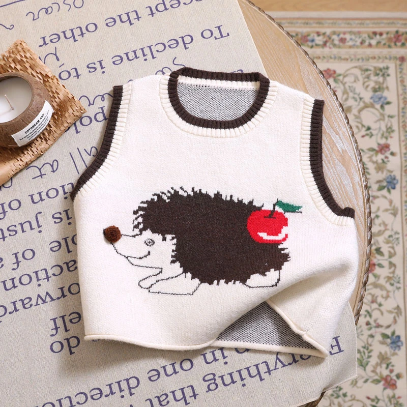 儿童春秋装背心秋冬季保暖女童针织打底衫男童马甲