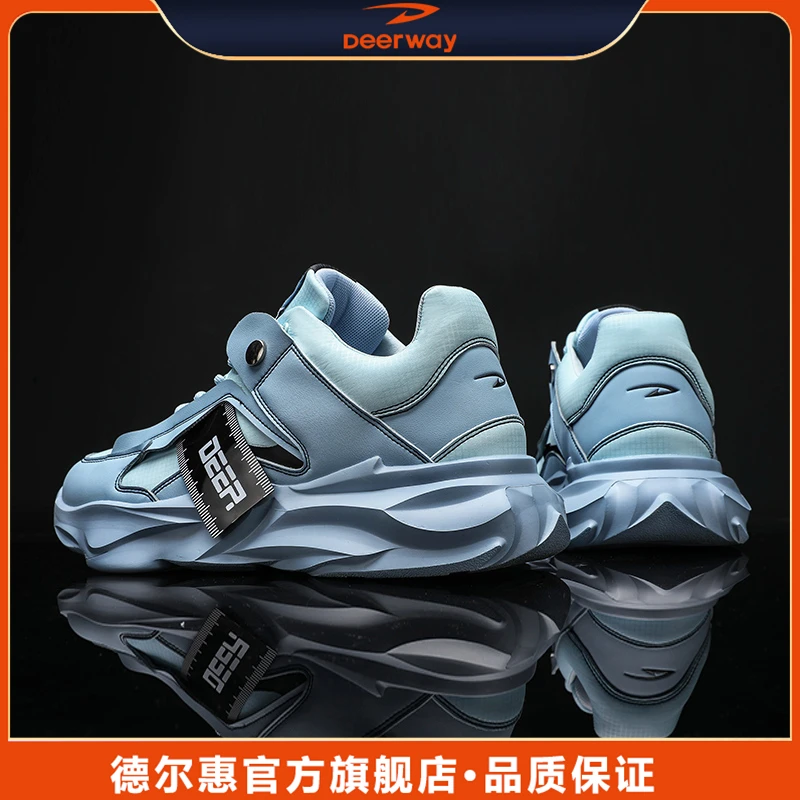 Deerway/德尔惠男鞋秋季休闲运动鞋时尚复古潮鞋厚底增高老爹鞋男