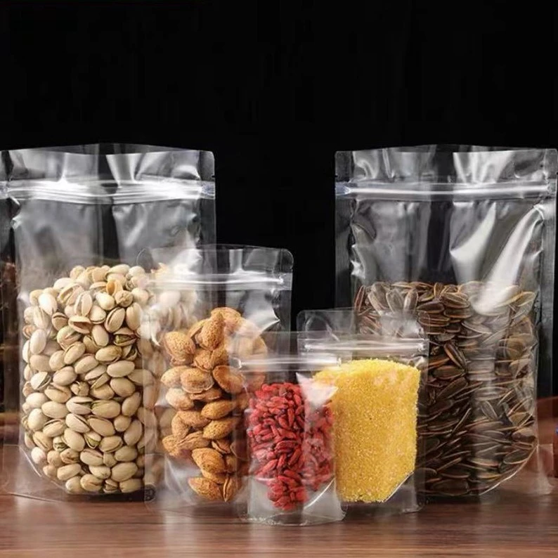 透明自立自封袋食品级小袋子加厚批发坚果磨砂封口密封包装袋商用