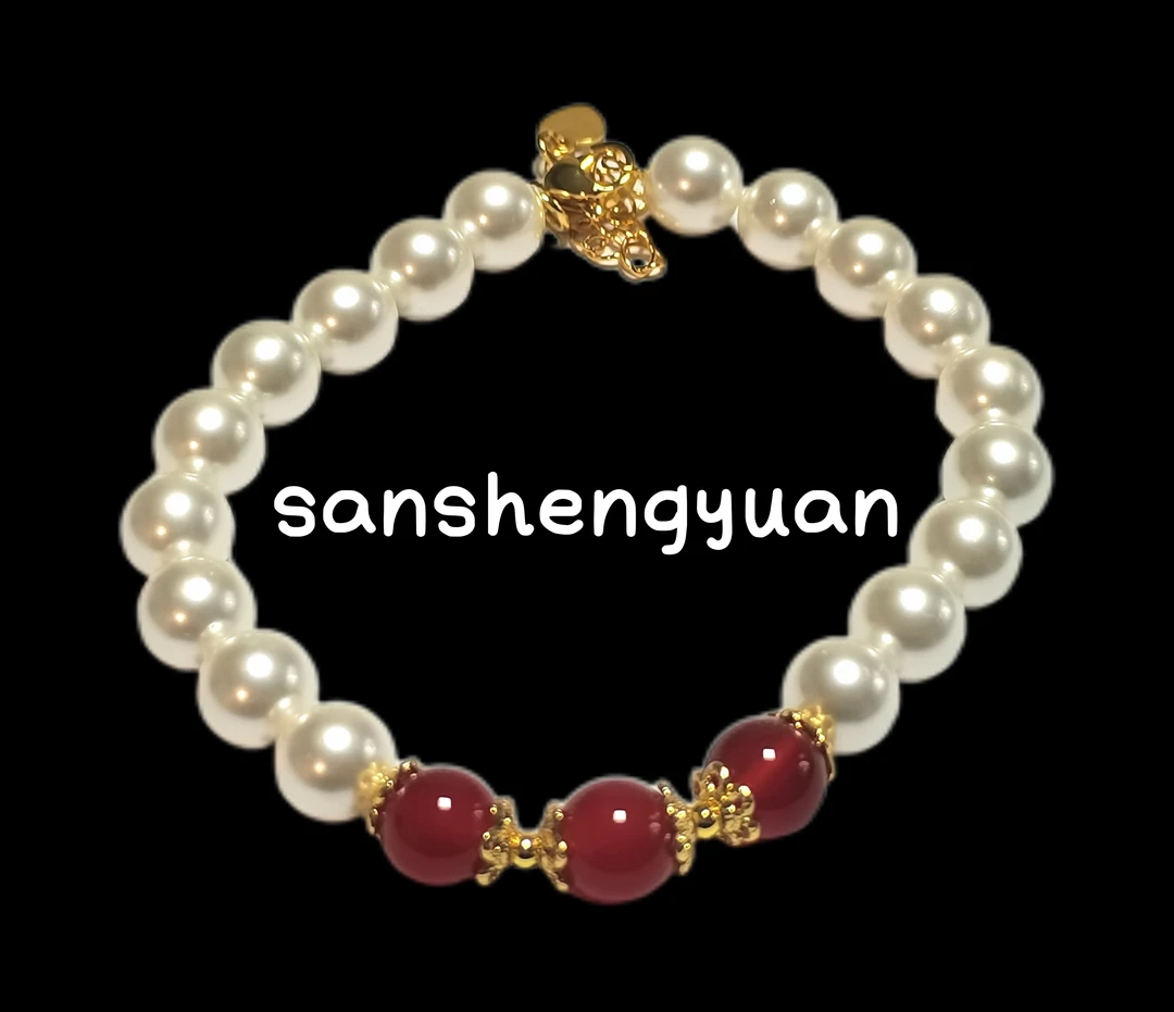 合金锆石手链 I007手链白色白色轻奢时尚百搭简约红色气质