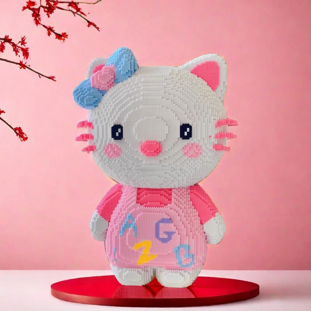 42cm超大KT猫-0.8大颗粒益智积木玩具亲子拼装女孩礼物摆件生日