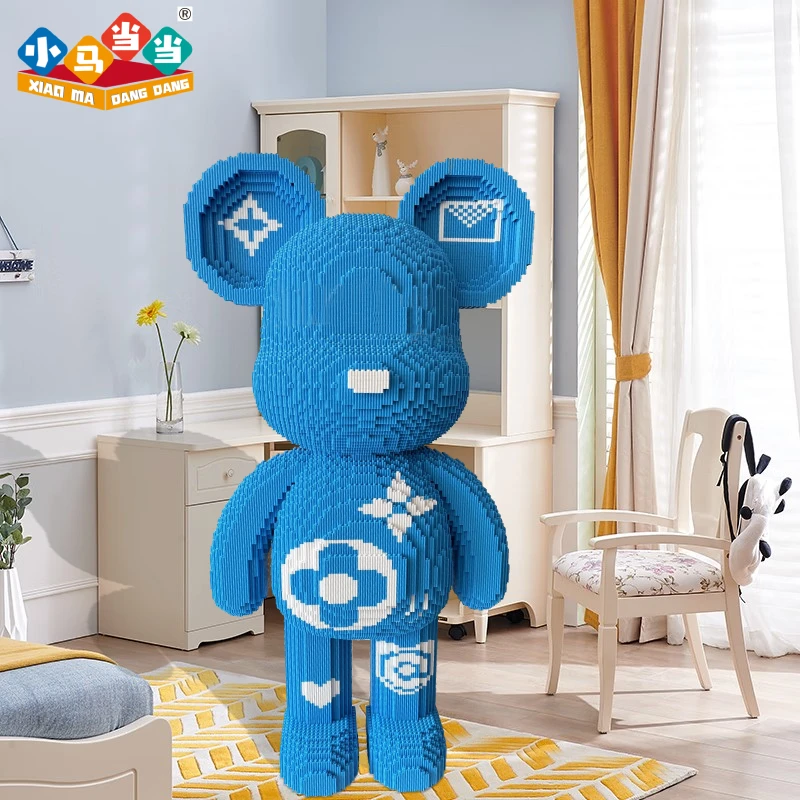 97cm超大大蓝熊-0.8大颗粒益智积木玩具亲子拼装女孩礼物摆件生日