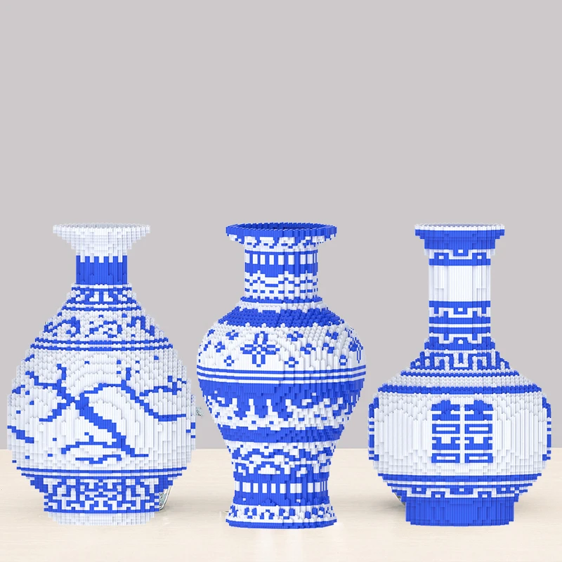 50cm超大青花瓷-0.8大颗粒益智积木玩具亲子拼装女孩礼物摆件生日