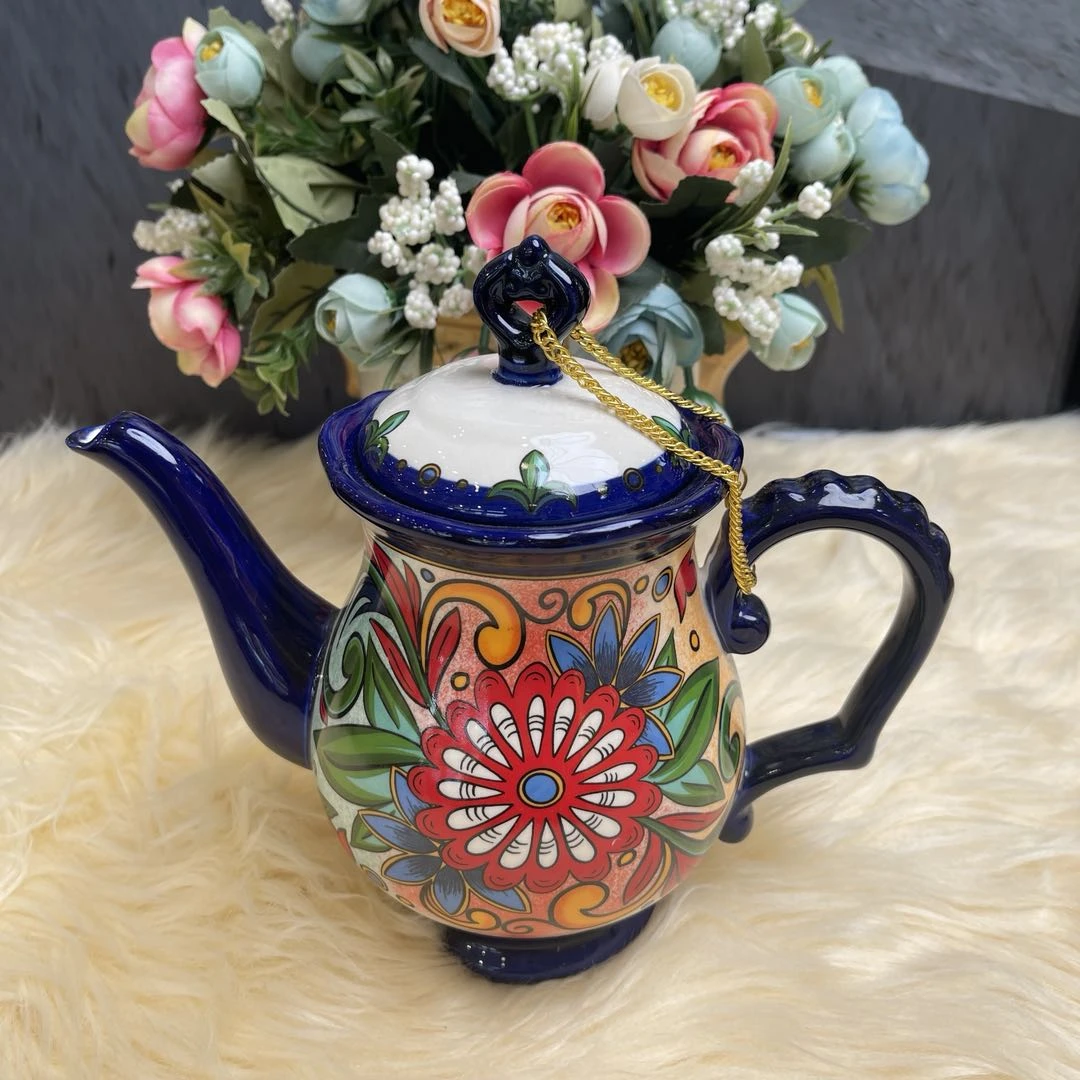 阿勒玛正品 新疆包邮【芊芊花茶壶】水壶·茶壶·新疆手绘复古餐具