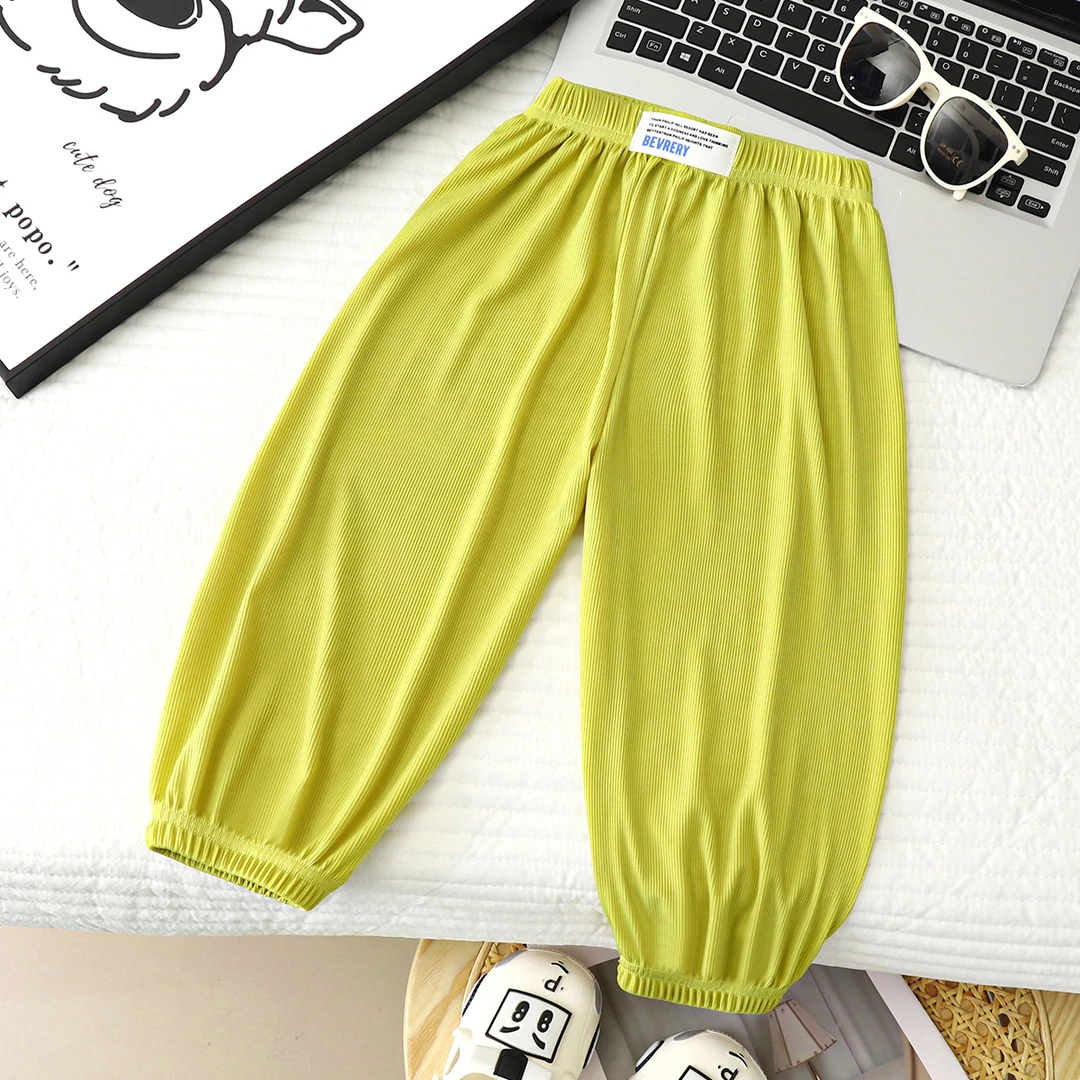 儿童夏季薄款冰丝防蚊裤男宝女宝休闲宽松百搭透气灯笼裤