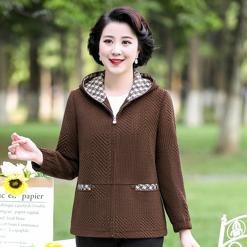 V/雅鹿外套翻领春秋新款中老年人女装高贵洋气奶奶妈妈上衣C0166