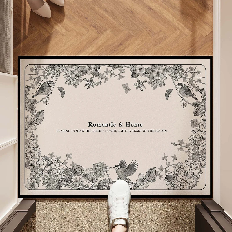 入户地垫pvc可擦免洗美式复古大门口外进门家用脚垫耐脏自由裁剪