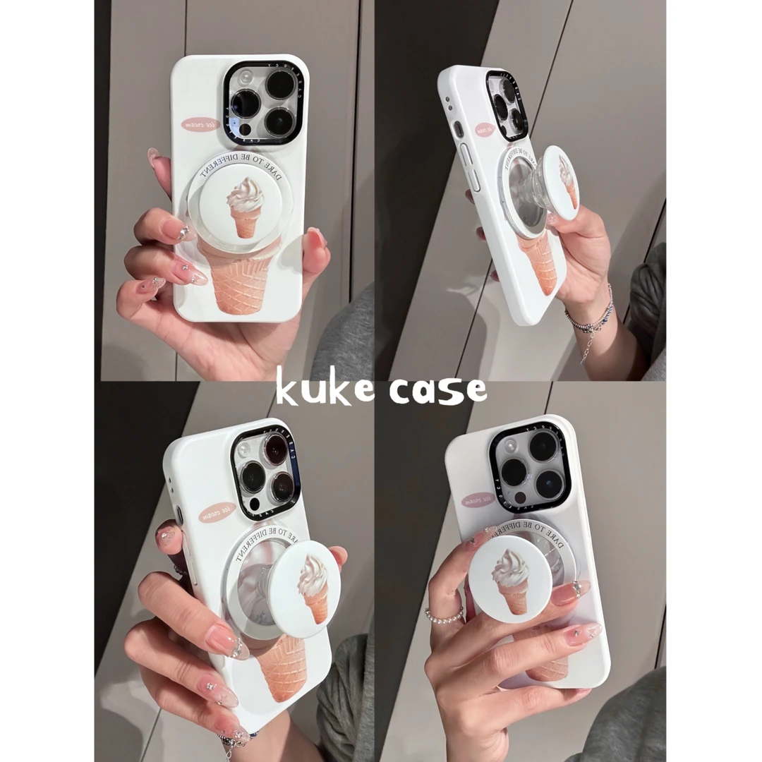 【苹果】ins夏日轻薄磨砂冰淇淋甜筒菲林硬手机壳iPhone15Pro/14