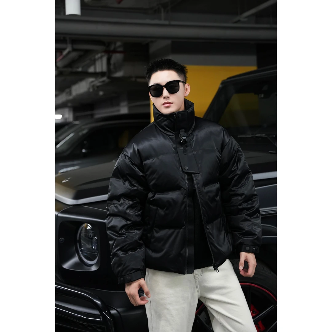 SAM【哑光缎面】高端国标90白鸭绒高效保暖立领机能防寒质感羽绒服