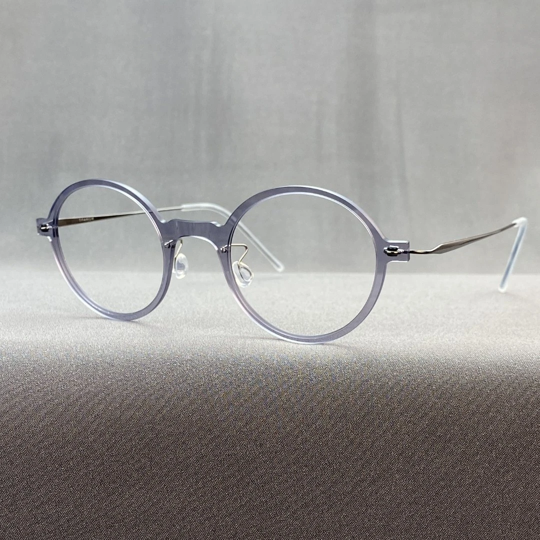 4.5克超轻设计师小清新复古圆形男女同款纯钛防蓝光眼镜框架