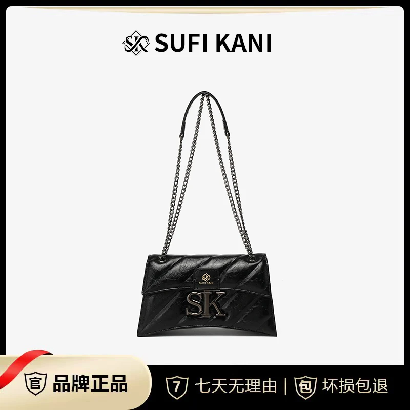 SUFI KANI 新款时尚高级感轻奢百搭单肩斜挎包9009#-黑色