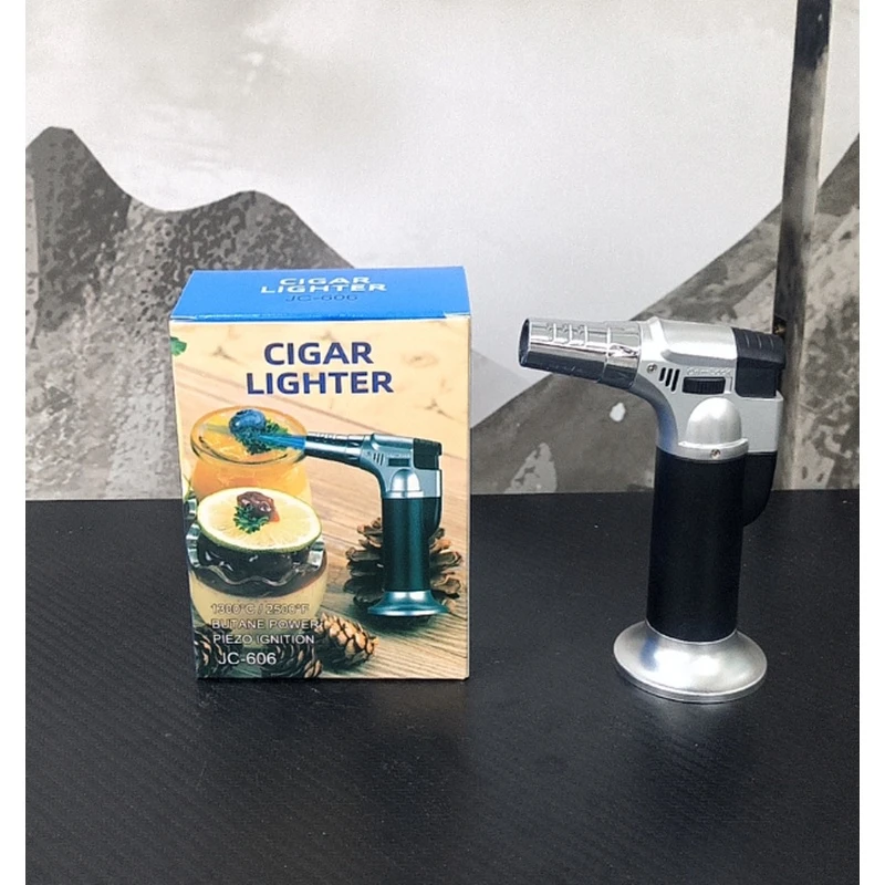 艾灸点香烧烤专用火枪可倒置直冲喷火枪防风充气打火机雪茄点烟器