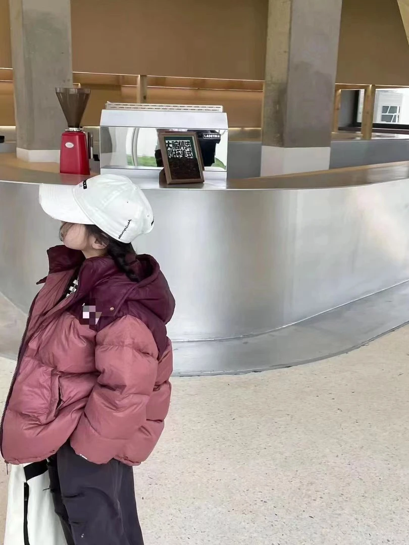 2023新款韩范男女童冬季新款羽绒服洋气中大童加厚保暖撞色外套潮