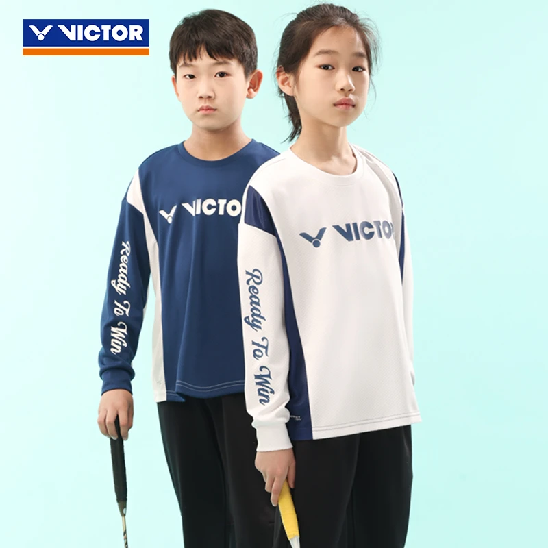 VICTOR/威克多 羽毛球服青少系列针织儿童长袖T恤 T-47100