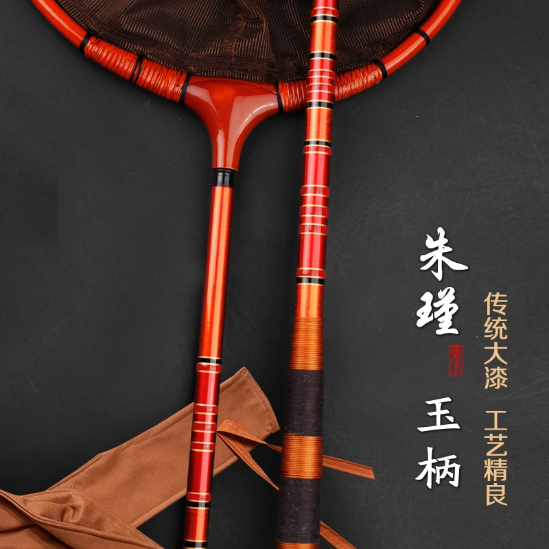 乐矶2米并继碳素抄网杆1米超轻硬竞技插节抄网竿捞鱼网网头套装