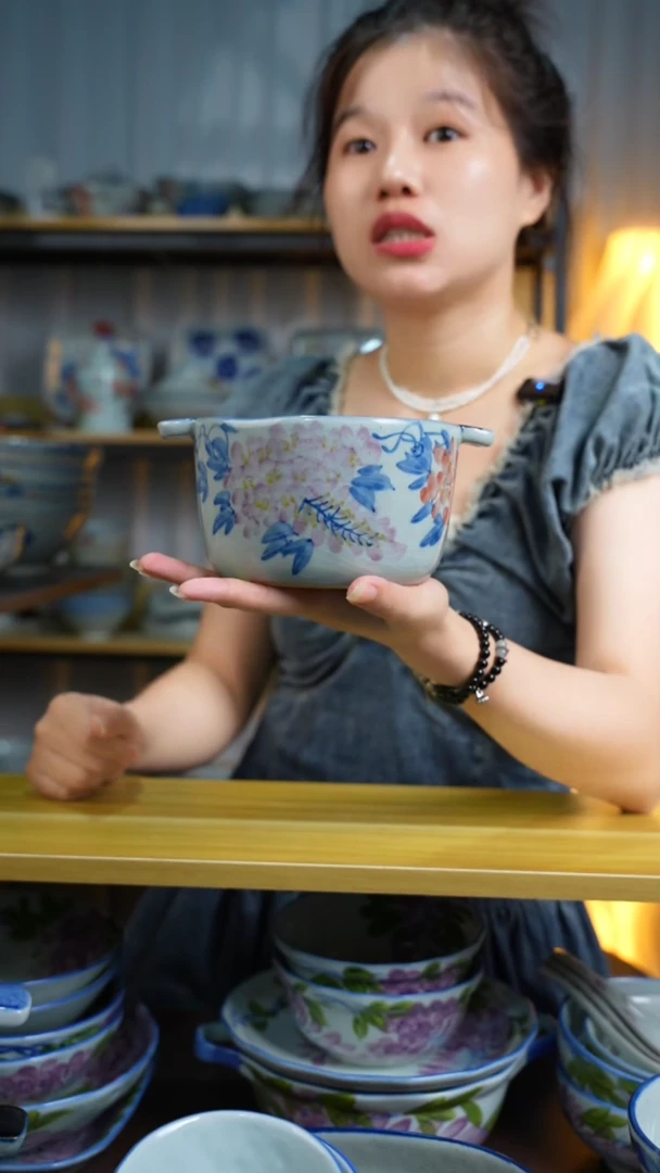 【闪购商品】盘老陶泥景德镇高温釉下彩手工手绘餐具（