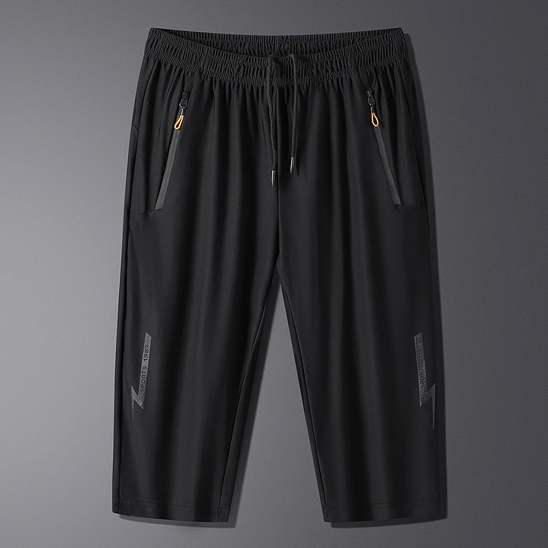 【断码清仓】夏季男士冰丝七分裤裤运动户外跑步速干大码中裤弹力