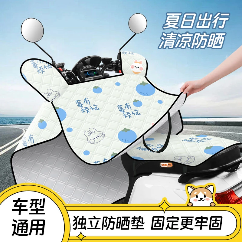 【带坐垫网红爆款】电动车挡风被夏季防晒遮阳罩电瓶车防雨网红薄款