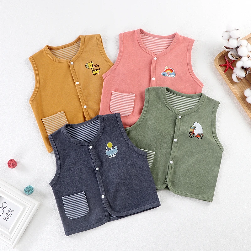 婴儿马甲春秋宝宝马夹男童女童薄款儿童马甲新生儿坎肩护肚秋冬款