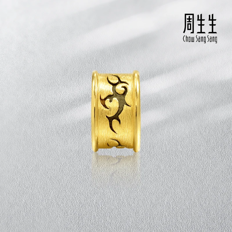 周生生Charme XL酷黑勇气转运珠飞龙黄金串珠足金86641C