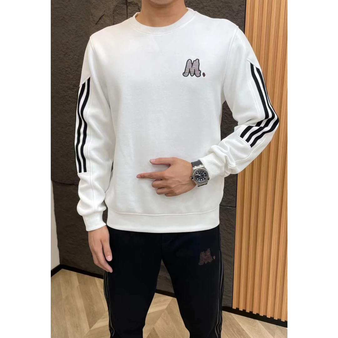 男款春秋季男士男款圆领休闲百搭潮流时尚情加厚修身针织运动长袖