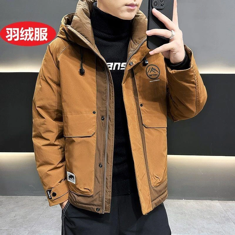 户外羽绒衣高品质工装羽绒服美式潮牌男装休闲加厚保暖连帽男士外