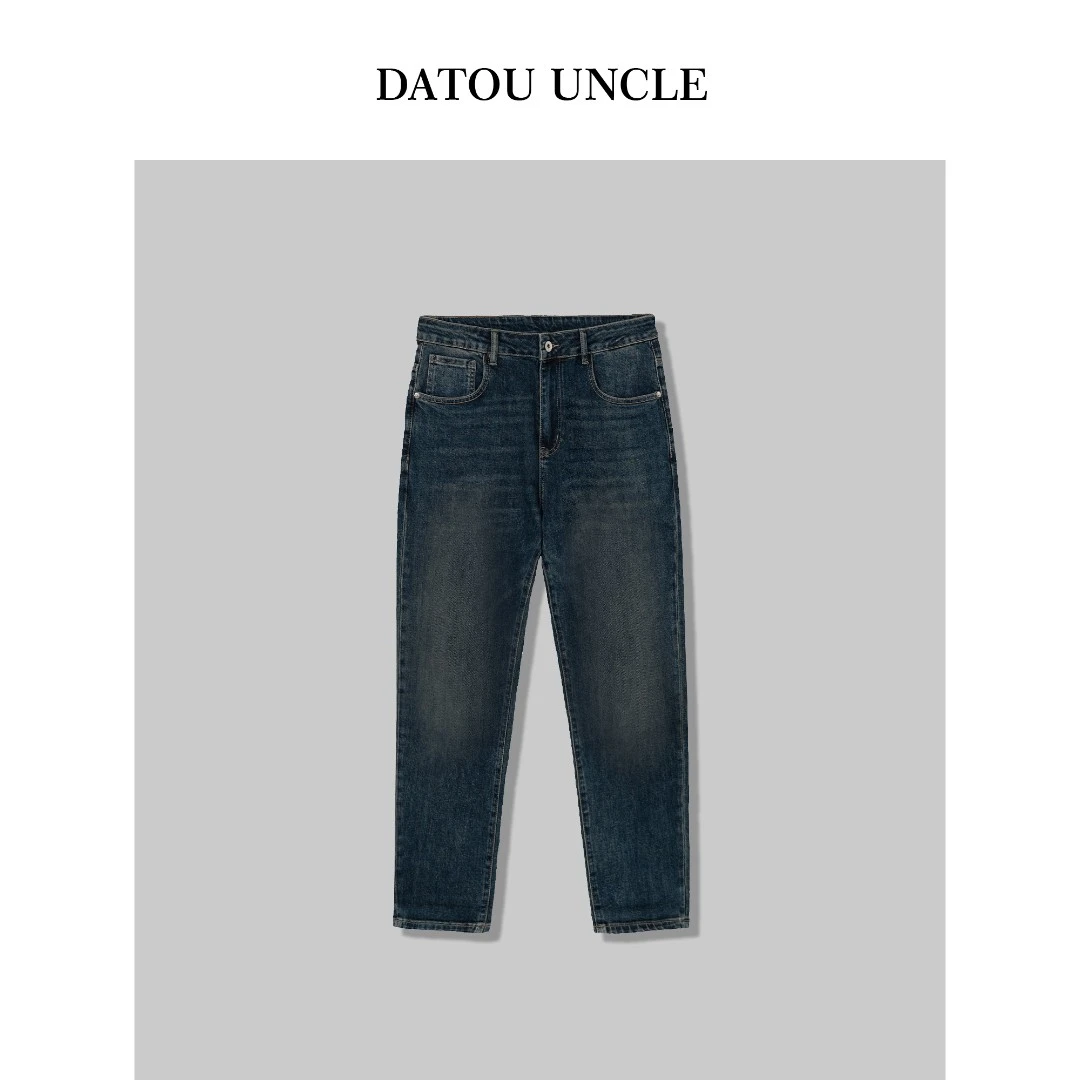 【大头叔叔】秋季新款时髦宽舒微弹锥型直筒水洗牛仔长裤DD1029