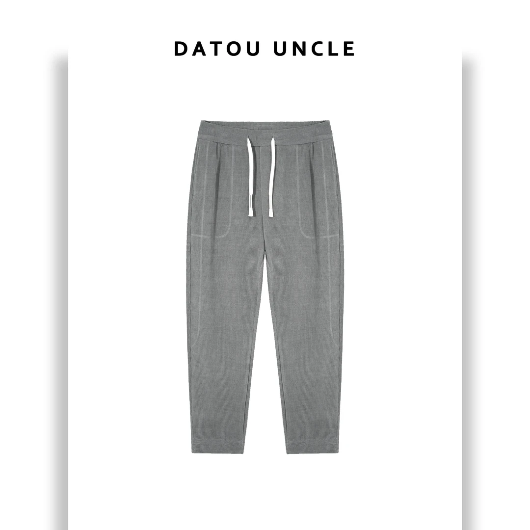 【大头叔叔】秋冬新款 加厚百搭束腰男士抽绳休闲卫裤DD12201