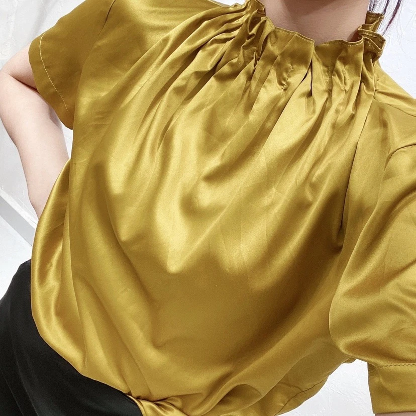 休闲气质桑蚕丝T恤190526