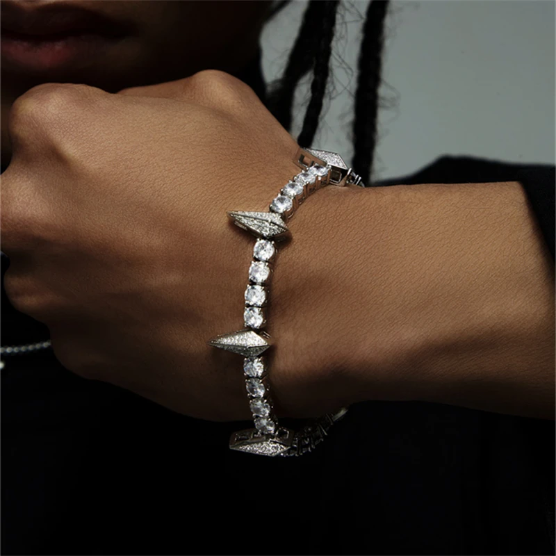 ICEGANG 铜合金合成锆石手链 欧美流行潮流黑豹同款手链男个性ins