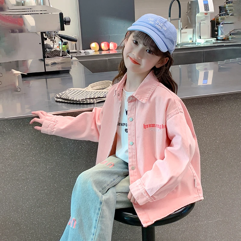 女童牛仔衬衫春秋季2025新款儿童穿搭洋气宝宝外套上衣初秋装衬衣