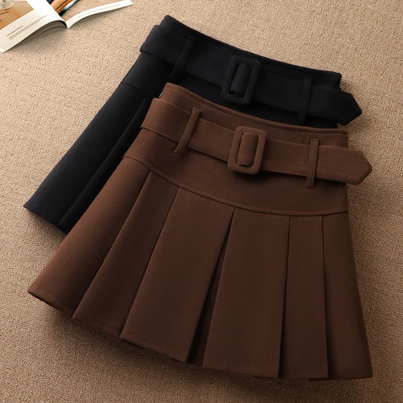 毛呢百褶裙女短裙2025新款高腰显瘦秋冬小个子配毛衣的半身裙冬裙