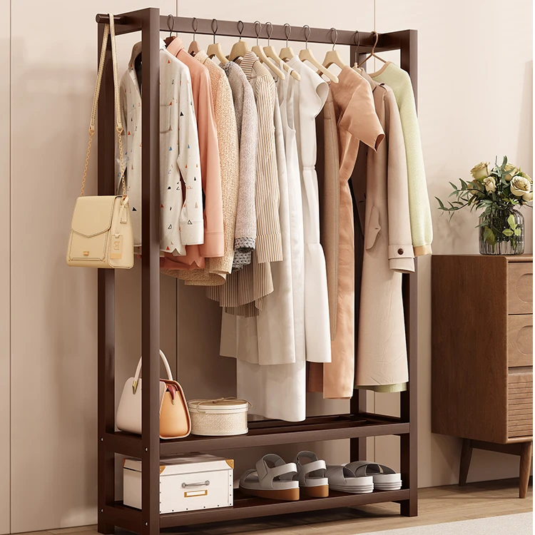 移动衣帽架卧室落地家用挂衣架室内非实木立式收纳置物架晾衣架子