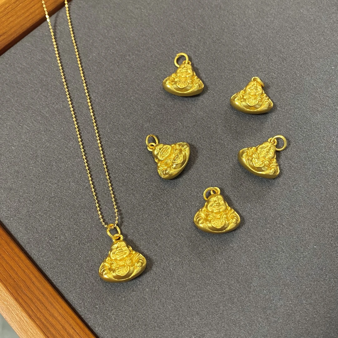 铜合金项链 秋冬新款国潮古法百搭女士气质大肚佛细闪珠子项链