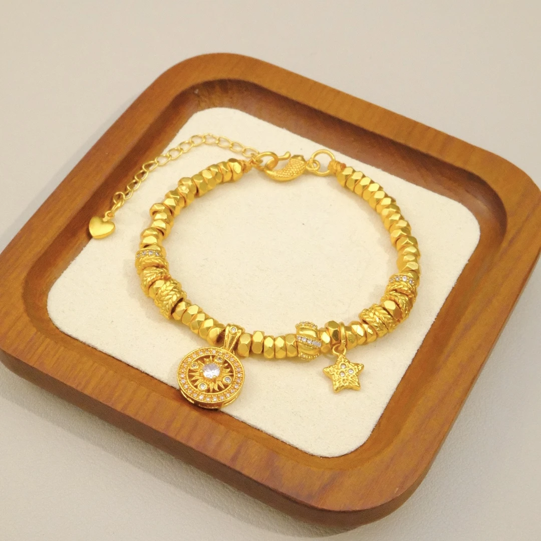 铜合金手链 秋冬新款星轮盘缠手链