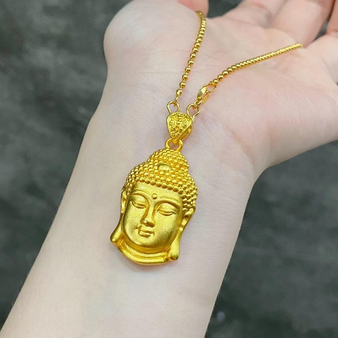 铜合金项链 精品精美国潮风大日如来佛头珠珠坠链吊坠手工diy项链