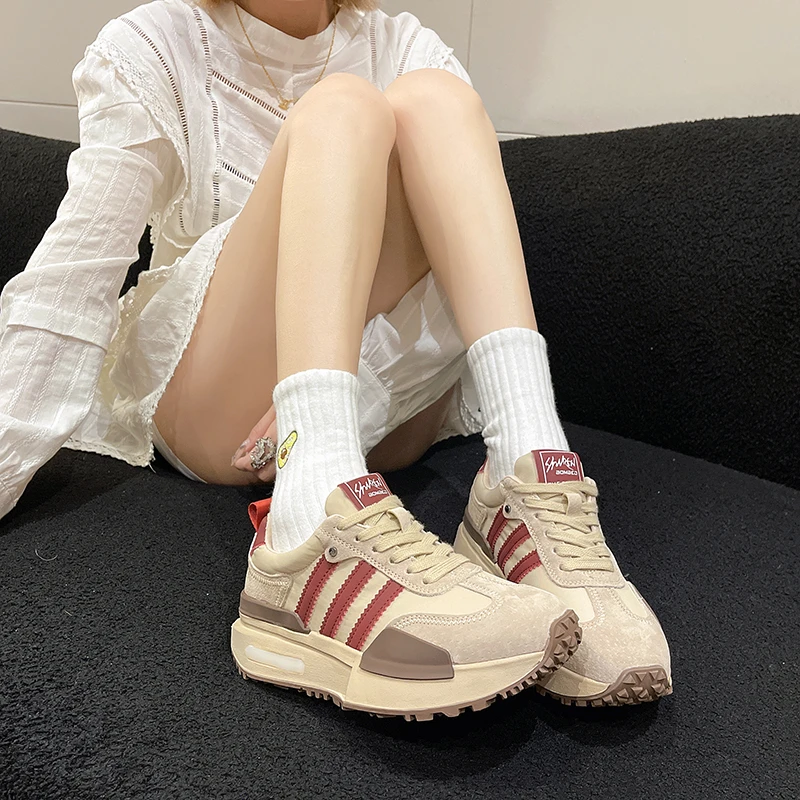 阿甘鞋女2023秋季网红爆款小蛮腰新款港风休闲百搭厚底增高老爹鞋