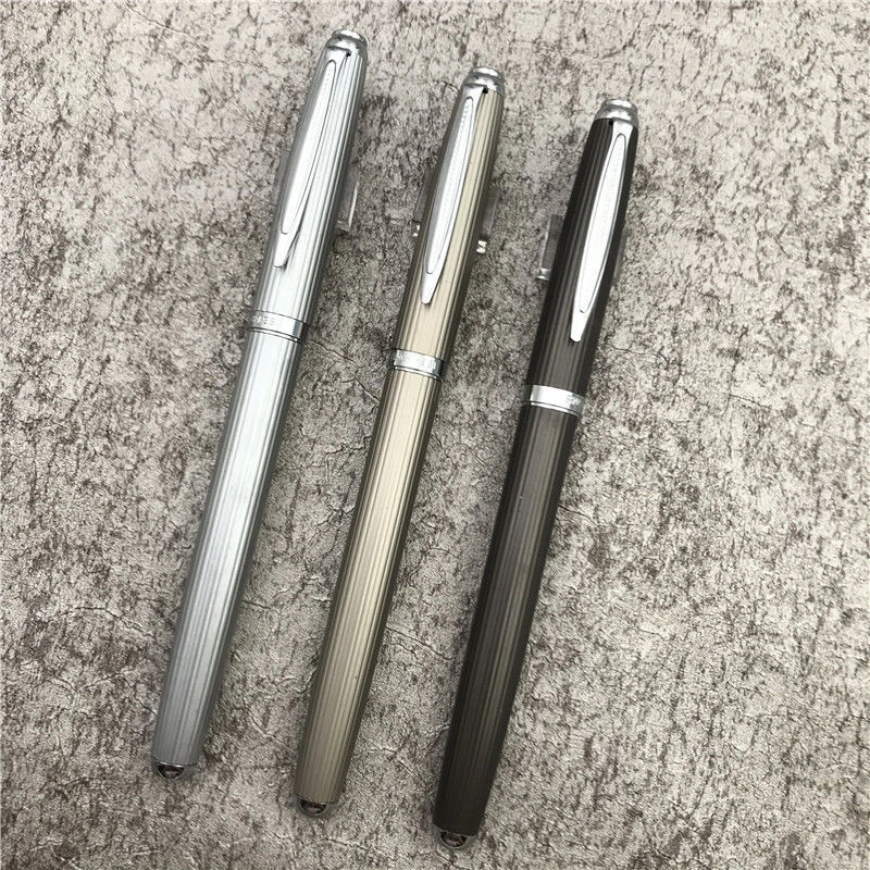 包邮上海海博991铱金笔拉丝金属笔杆中细明尖练字书写办公用笔