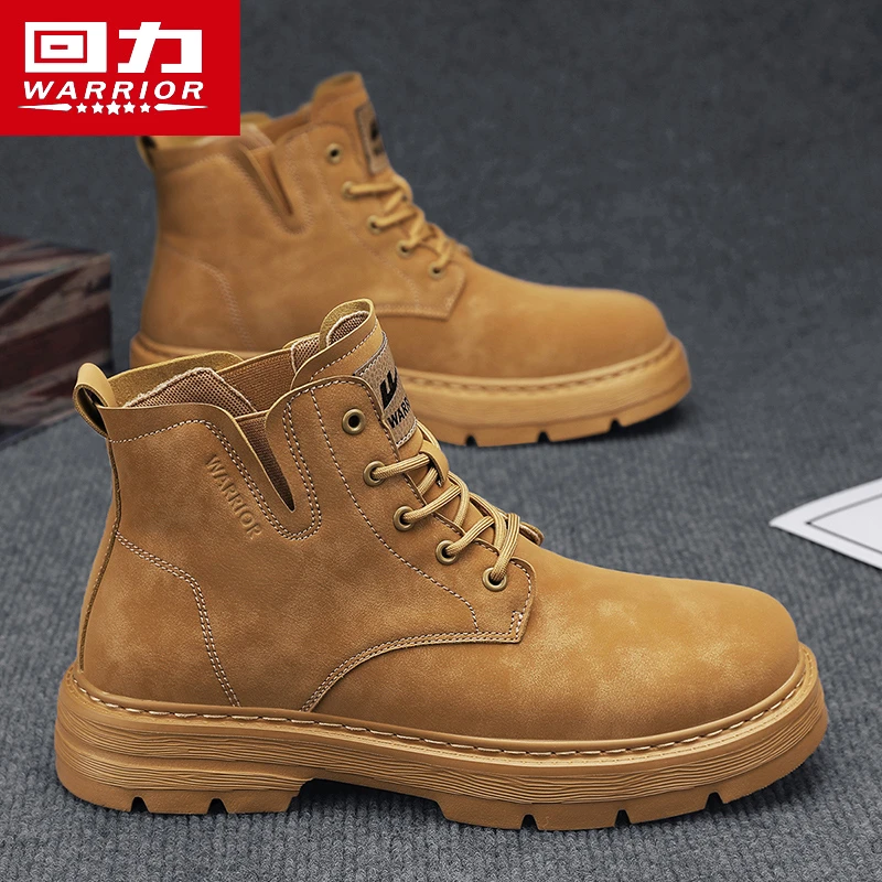 回力高帮切尔西靴男2024秋季新款潮流百搭英伦风马丁靴厚底工装靴