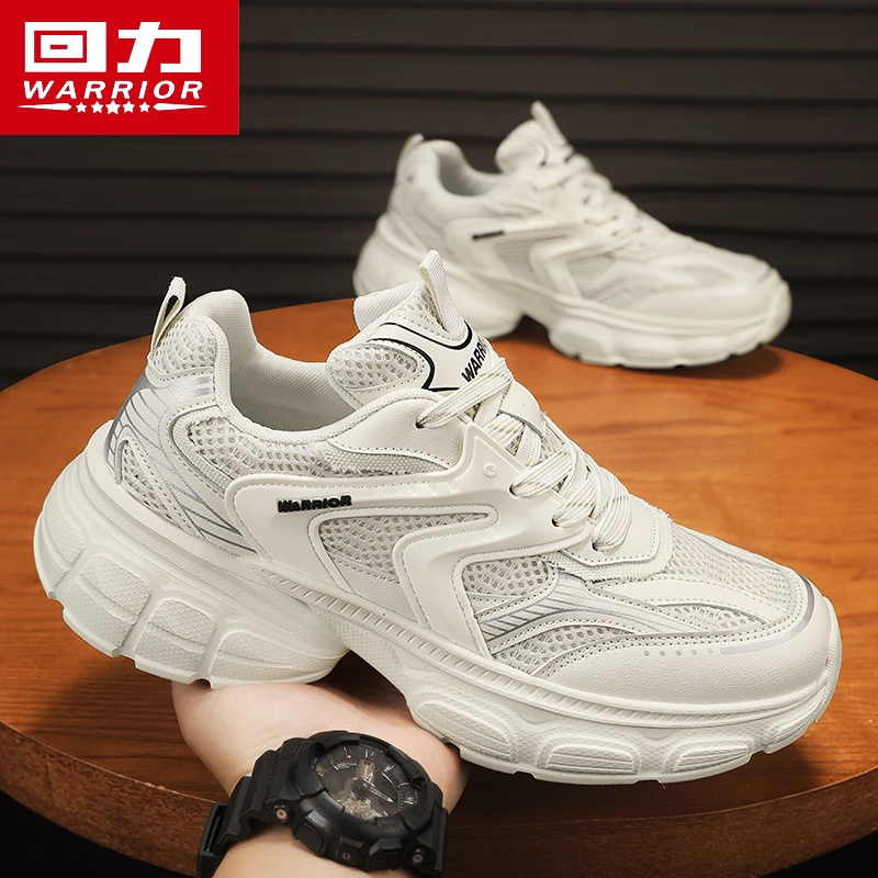 回力男鞋老爹鞋2025冬季新款透气网面休闲鞋男士增高厚底跑步潮鞋