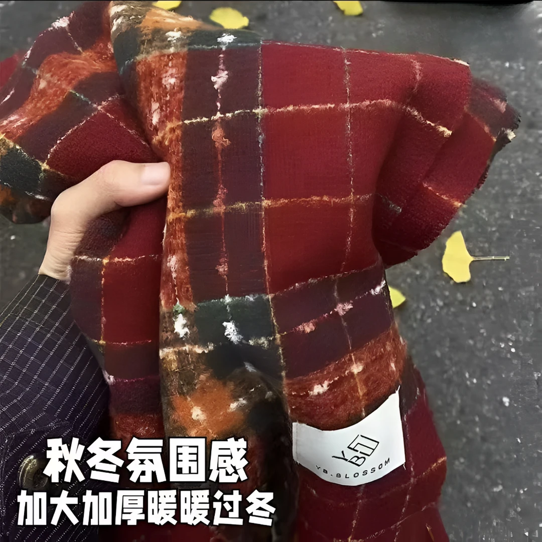 圣诞红色氛围感围巾女秋冬季韩系加厚保暖围脖学生百搭送礼物披肩