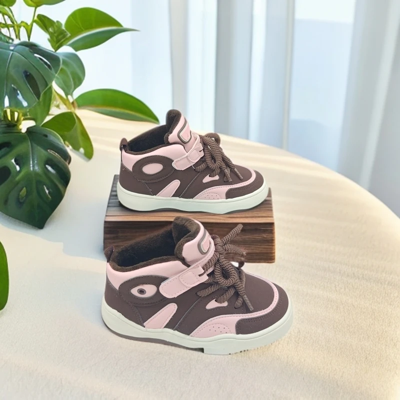 【小芭专属】816儿童冬季新款男女童加绒高帮板鞋加厚二棉保暖棉鞋