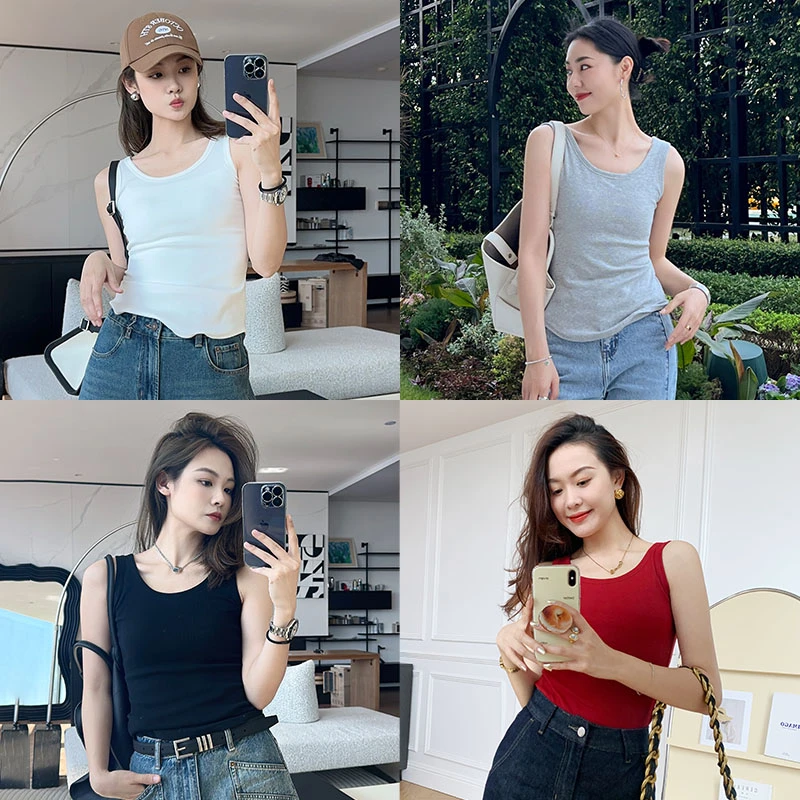 【现货】美洋MEIYANG胶囊背心实穿显瘦修身针织打底衫内搭
