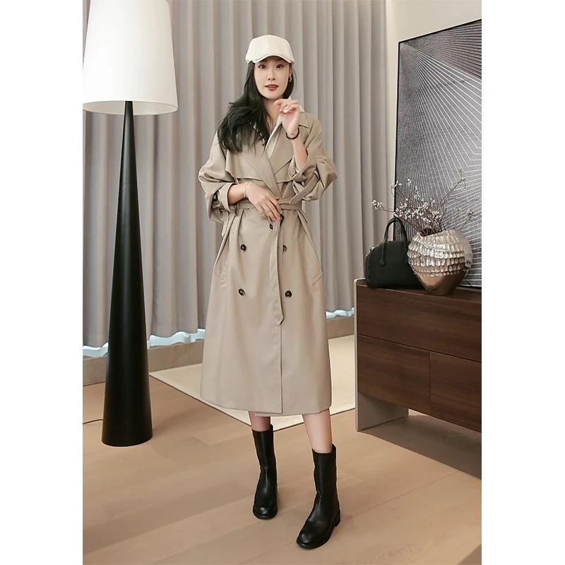 美洋MEIYANG 新西雅图风衣英伦风|双排扣中长款外套气质