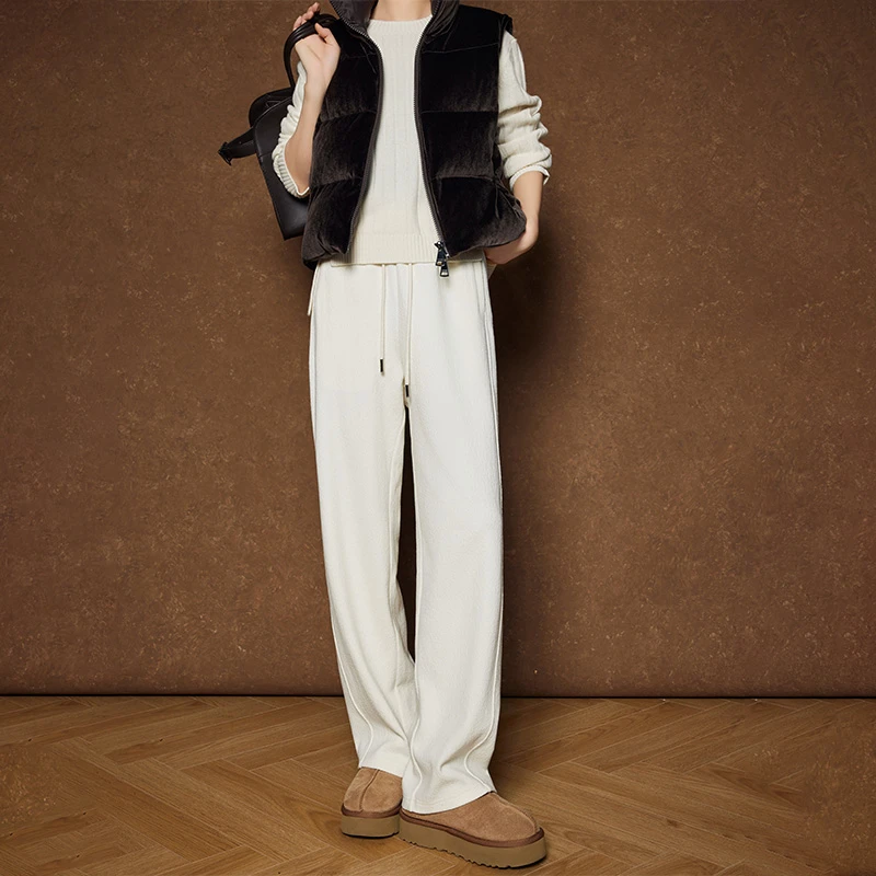 美洋MEIYANG【60系列】雪饼休闲裤 万搭好朋友~肌理感直筒小白裤