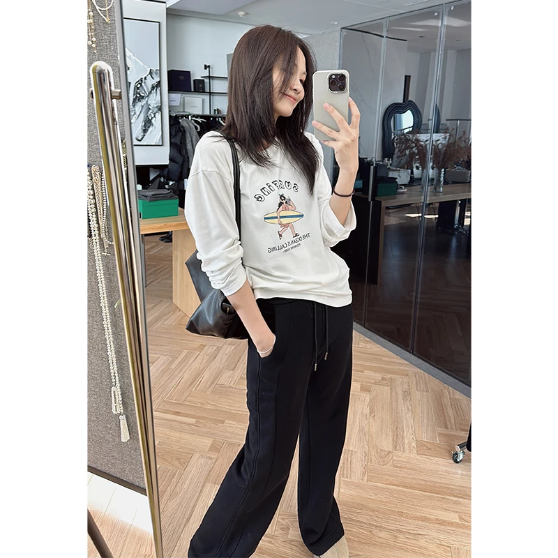 N美洋MEIYANG 冲浪假日T 再生纤维|超舒服！休闲撞色字母印花长袖