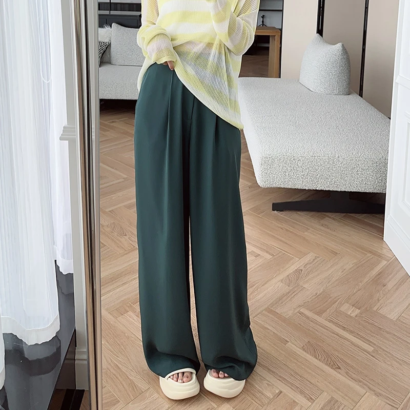 A美洋MEIYANG 碧玺休闲裤【蛋白丝系列】定染超轻直筒长裤高腰