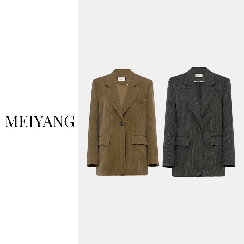 美洋MEIYANG【清仓特卖捡漏】开幕西装 人字斜条纹通勤西服外套