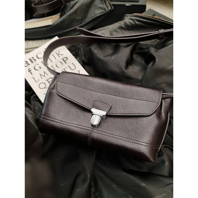 美洋MEIYANG 小宝包 粒面牛皮革|真皮简约可调节通勤单肩斜挎包